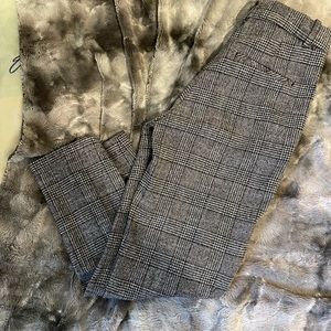 Neutral plaid ankle dress pant - H&M